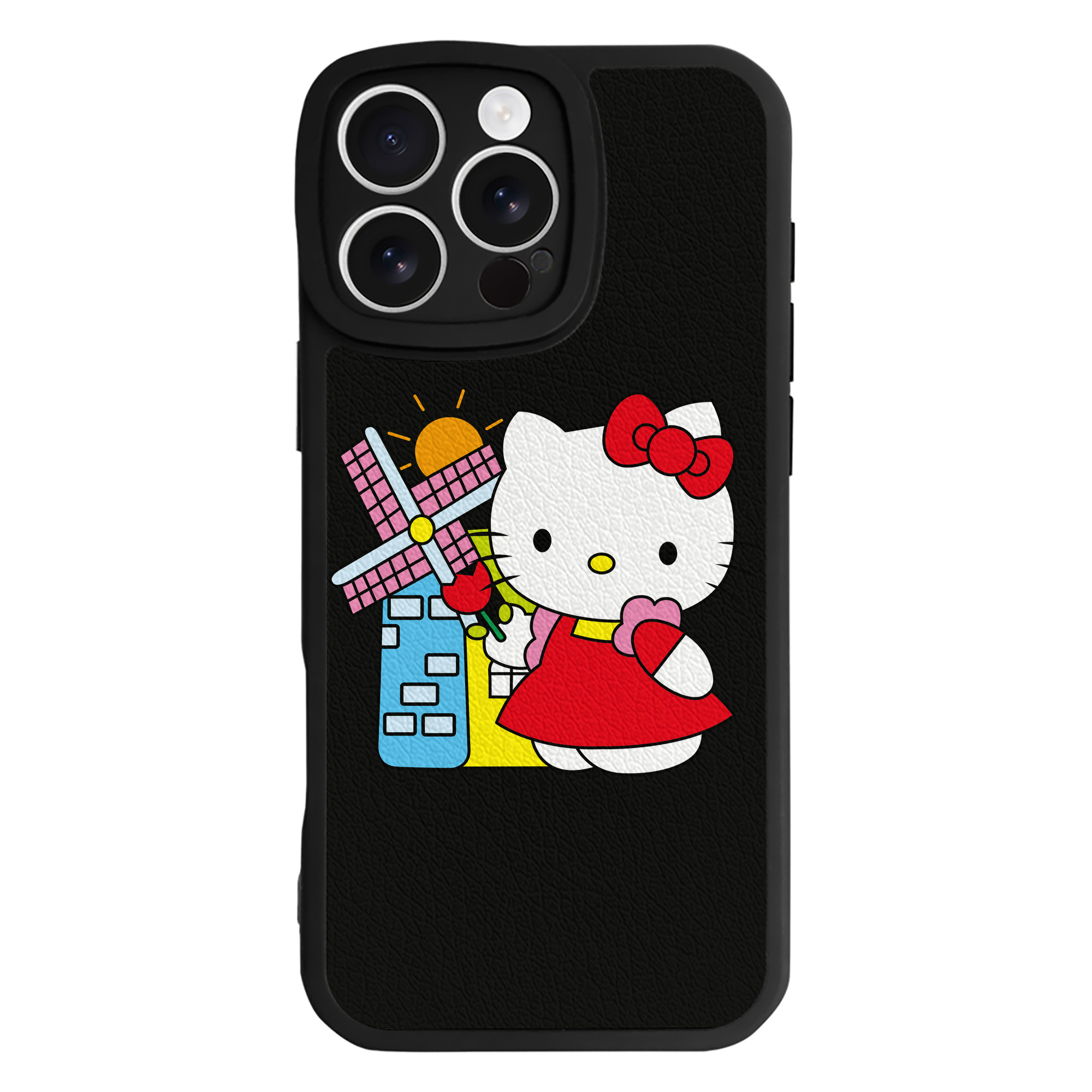 （画像用） Hello Kitty ハローキティ 【iPhone 16シリーズ対応】シリコンスマホケース（レザー調） 材質：シリコン